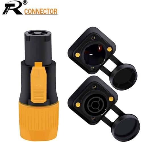 1set High quality 20A Waterproof Powercon LED Large Screen Power Plug PA66 Flame-retardant Industrial Power connector OUT/IN