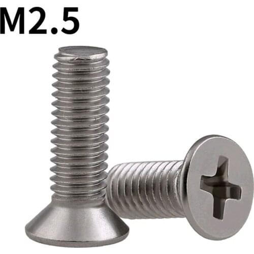 316 Stainless Steel Cross Countersunk Head Screw 316 Phillips Flat Fead Screw M2.5