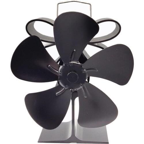 5-blade Fireplace Fan Aluminum Alloy Efficient Thermal Stove Fan Quiet Wood Log Fireplace Fan