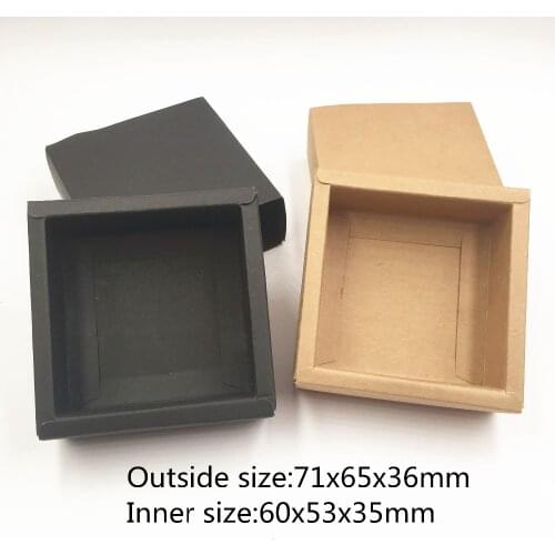 50pcs Black/white/brown Paper Drawer Boxes Handmade Soap Craft Kraft Box Wedding Party Candy Present Packaging Drawer Boxes