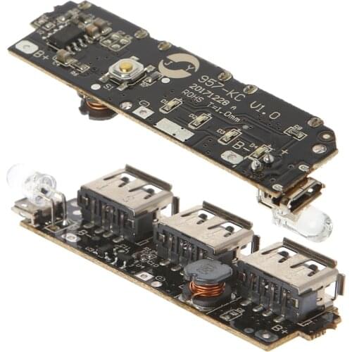5V 2.1A 3 USB Power Bank Battery Charger Module Circuit Board Step Up Boost DIY