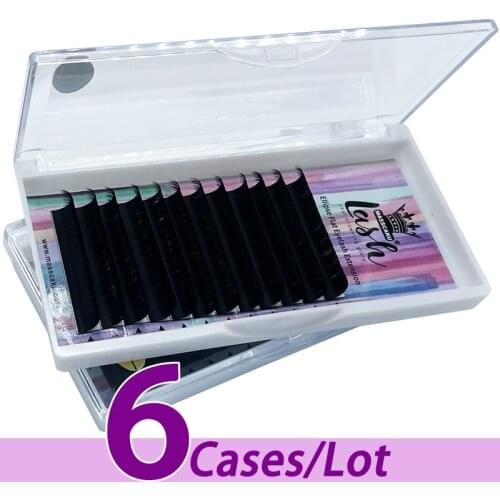 6pcs/lot MASSCAKU flat 0.20 0.15 super soft matte 12 rows custom packaging dark ellipse eyelash extension flat lashes
