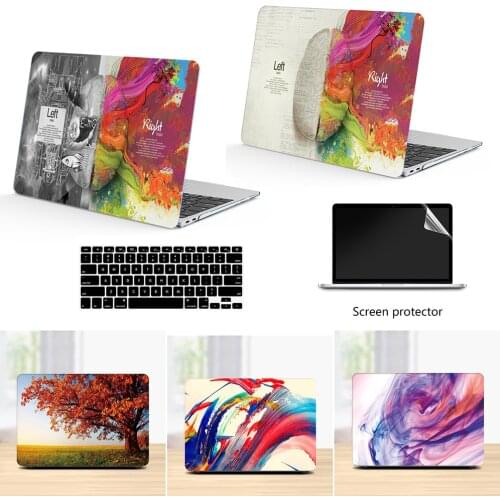 Printed Laptop Cases + Keyboard Cover + Screen Film for Macbook 12 inch with Retina display in Model number A1534 2016 year