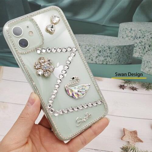 Luxury Shiny Diamond Crystal Rhinestone Sparkly Jewelled Gemstone Bling Glitter Case For Apple iPhone 11 Pro Max Clear 3D Cover