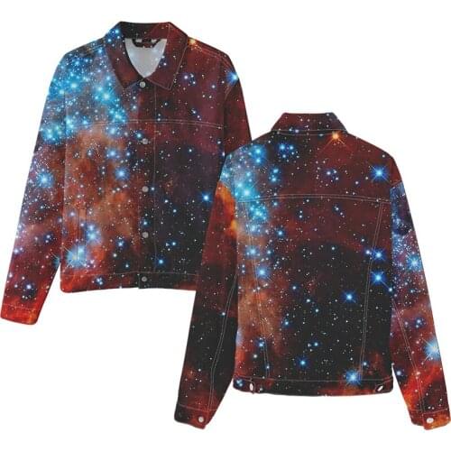 Colorful Starry Sky 3d Print Denim Jacket Coat Fashion Sport Hip Hop Style Men Women Long Sleeve Jean-Jackets Hoodies Streetwear