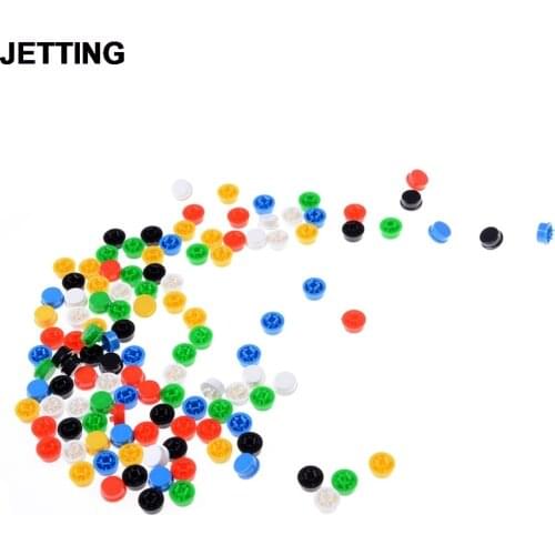JETTING 20pcs/lot Tactile Button Caps Plastic Cap Hat for 6*6 Tactile Push Button Switch Lid Cover Random Color