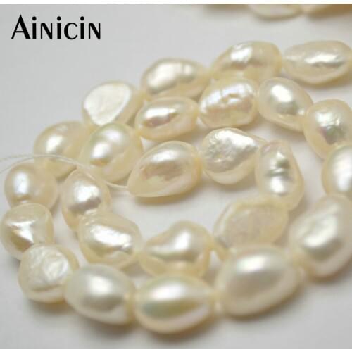 Grade AA Natural Freshwater Pearl Beads 11~12mm Oval Shape Beads DIY Jewelry Making Materials
