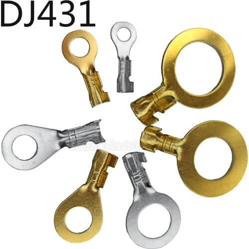 100Pcs DJ431-6B/3B/4B/5B/8B/10/12B Round Terminal Block O-type Lugs Terminals Cold-Pressed Connector Copper Tab Wiring Nose