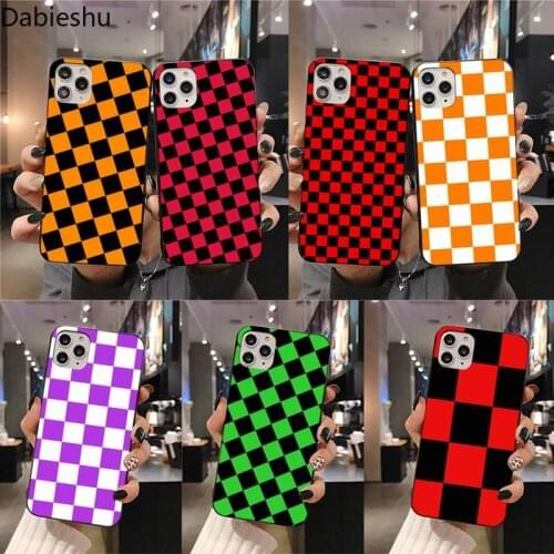 Checkerboard Plaid Checked Checkered Black Phone Case for iphone 12 pro max 11 pro XS MAX 8 7 6 6S Plus X 5S SE 2020 XR case
