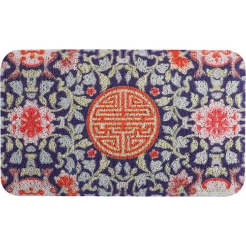 Chinese style ins Entrance hall carpet PVC wire loop mat Chinese knot Door mat Living room floor mat bathroom non-slip rug