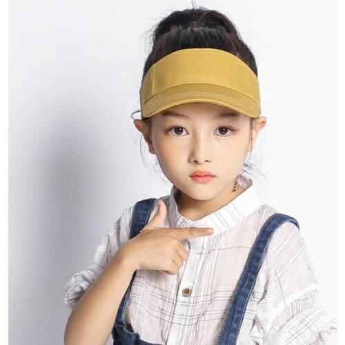 New Sun Visor Empty Top Hat for Kids Outdoor Sports Caps Children Sun Protection Hats for Boys Girls Adjustable