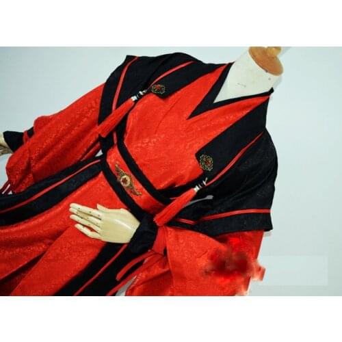 Red Black Male Hanfu Original Design Sword Men Martial Arts KungFu Male Cosplay Costume Hanfu Short Design Groom Wedding