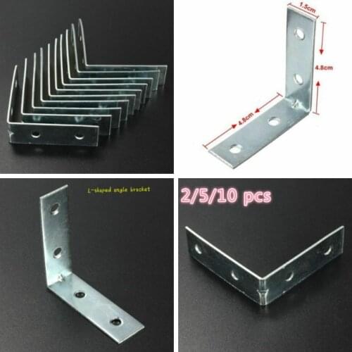 Metal Right Angle Bracket Corner Brace Joint Shelf Support L Shape 2/5/10 pcs 90 Degrees Connector