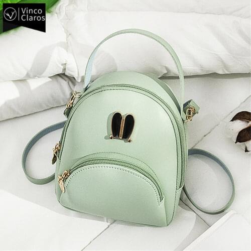 Fashion Small Designer Backbags Cute Mini Rabbit Backpacks for Girls Womens PU Leather Backpack Female Shoulder Bags purses