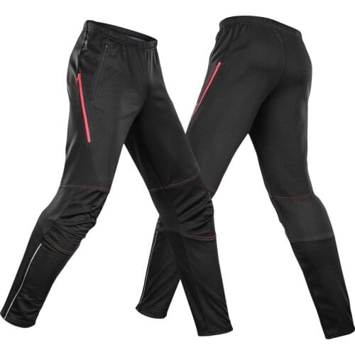 Lixada Mens Waterproof Cycling Pants Thermal Fleece Windproof Winter Bike Riding Running Sports Pants Trousers