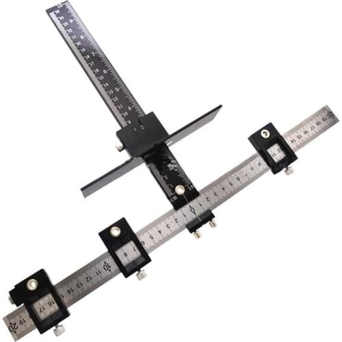 1 Set Woodworking Hole Punch Jig Tool Aluminum Alloy Locator Kit Wood Drilling Positioner Adjustable Drill Guide Punching Jigs