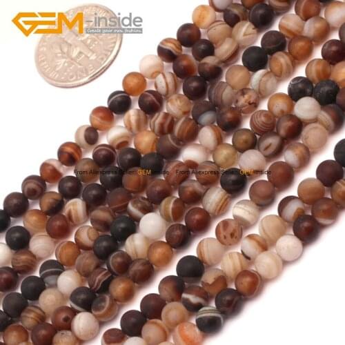 Natural Round Color Banded Matte Sardonyx Agates Beads For Jewelry Making DIY Jewellery Spacer 15inches FreeShipping Wholesale