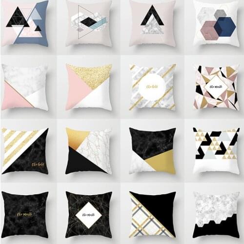 Modern Nordic Geometric Abstract Series Polyester Pillow Case Decorative Pillowcase Cushions for Cojines Decorativos Para Sofa