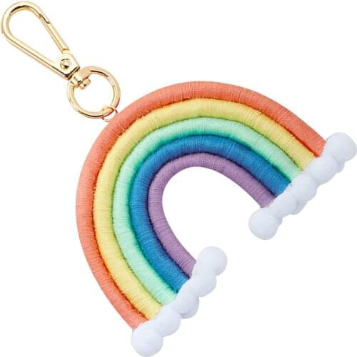 2021 NEW Car Keychain Keyholder Gay Pride Lesbian Jewelry Rainbow Clouds Best Friend Keychains Keyrings Woman Girls Handbag