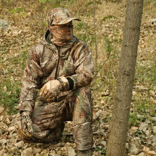 Autumn Winter Thicken Warm Fleece Bionic Camouflage Hunting Suit Jacket Pants Tactical Hiking Fishing Clothes Ghillie Suits