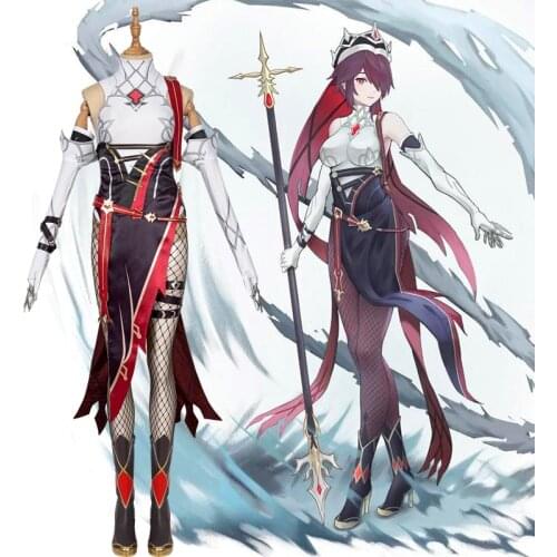 Popular Games Genshin Impact Cosplay Rosaria Ice Elemental Eye of God Project Witch Jumpsuit Halloween Women Costume Accessories