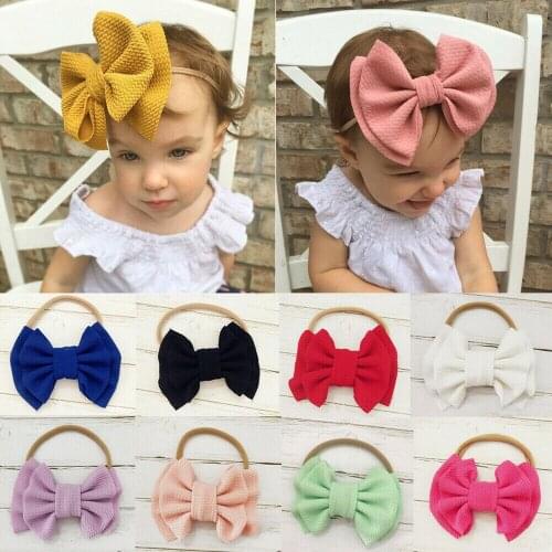 New Baby Girls Hair Accessories Kids Toddler Bow Knot Hairband Headwear Headband Stretch Turban Head Wrap