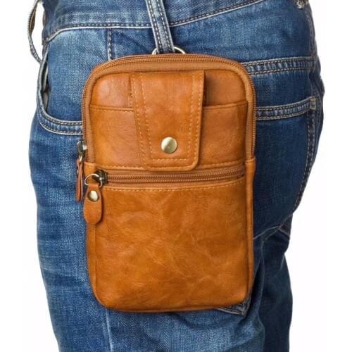 Waistband Hook Loop Belt Clip Leather Phone Case Dual Pouch For Galaxy Note9/Note8/A6+ (2018)/A6 (2018)/J7 Prime (2018)/J5 (2017