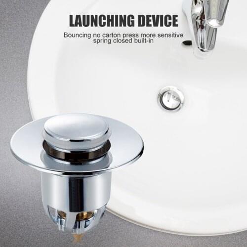 Push-Type Wash Basin Bounce Drain Filter Plug Stainless Steel Sink Stoppers Drain Filter Plugs Bathroom Kitchen Accessories