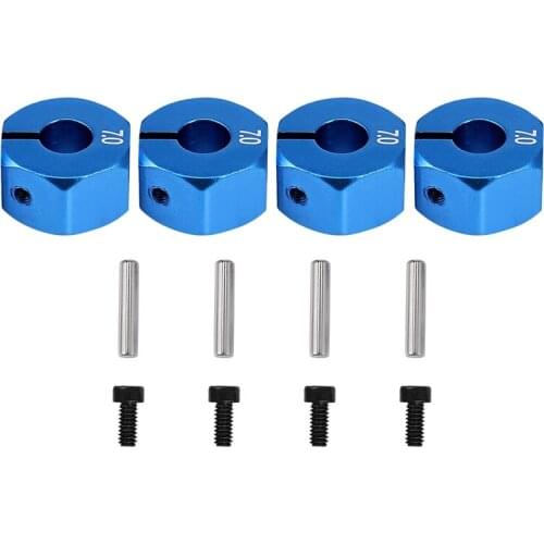 RC Blue Aluminum 7.0 Wheel Hex 12Mm Drive With Pins Screws 4P HSP HPI Tamiya Ca