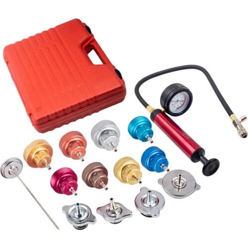 Radiator Cooling System Gasket Water Tank Leak Tester Adapter Kit Volume Pump New
