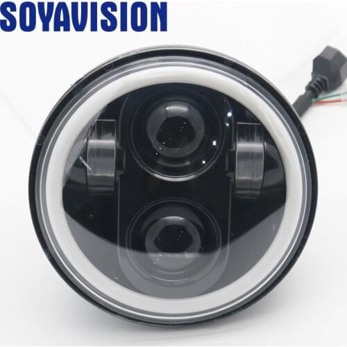 5.75Inch Motorcycle Projector Led Headlight 5.75" H4 Headlamp With Angel Eye For Harley Bike for Sportsters XL XG XR VRSCD Dyna