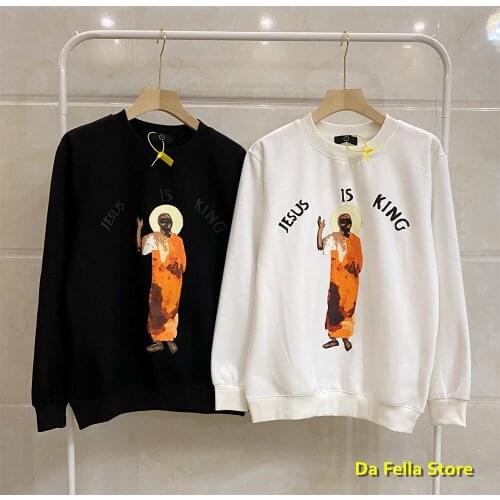 JESUS IS KING Sweatshirts Oil painting portrait foam printing Jesus is king Hoodie Music album series Kanye West Hoodies Jenner