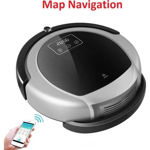 WiFi Smartphone App Control 2D Map Navigation,Memory,Gyroscope,Water Tank Wet and Dry Intelligent Vacuum Cleaner Robot B6009