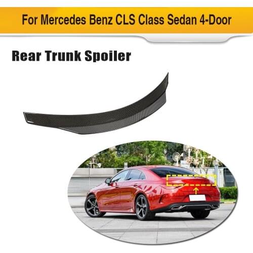Rear Spoiler For Mercedes-Benz CLS Class Standard Sport CLS63 AMG 4 Door 2018-2020 Carbon Fiber Rear Trunk Boot Lip Spoiler Wing