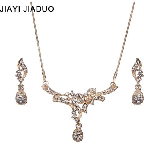 Jiayijiaduo Bridal Butterfly Pendant Jewelry sets for Women pendant necklace set Gift Love Wedding Accessories