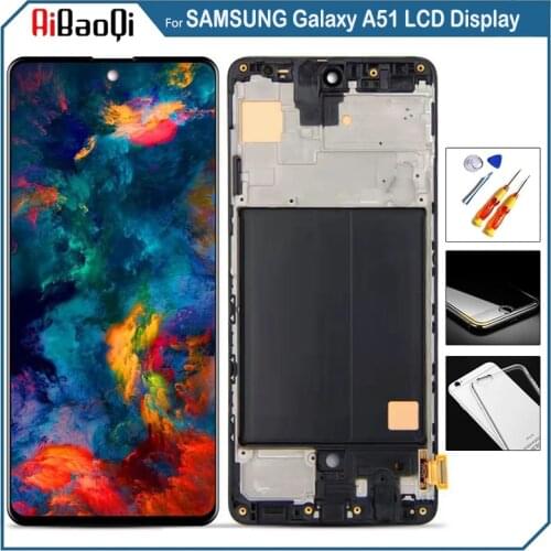 For SAMSUNG Galaxy A51 LCD Display Screen Touch Digitizer Assembly For A515 A515F A515F/DS A515FD With Frame Replace