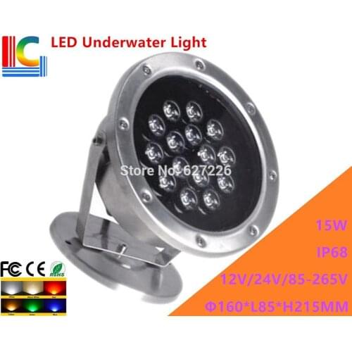 15W LED Underwater Light 12V 110V 220V Rotary Underwater Floodlight IP68 Waterproof Outdoor Spotlight Pond Lamp 2PCs/Lot