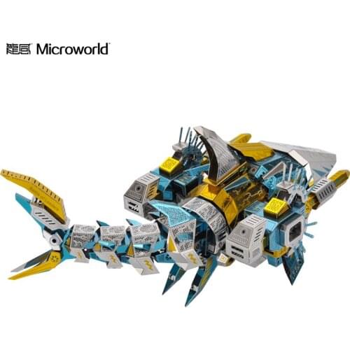 2020 Microworld Deep Sea shark model kits DIY laser cutting Jigsaw puzzle Animal model 3D metal Puzzle Toys for adult Gift