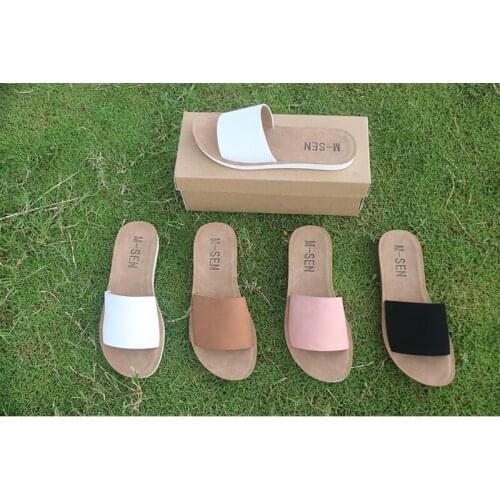 2021 Hot Sale High Quality PU Flat Base Slippers For Lady