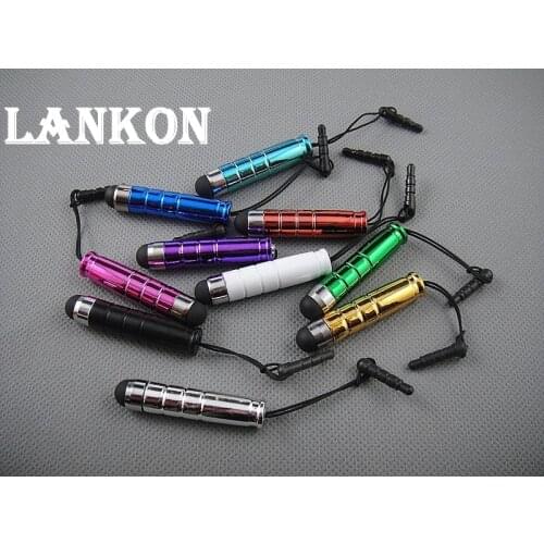 3pcs/lot Mini Capacitive screen stylus touch pen + anti dust plug for iPhone 6 5S iPad mini 2 Samsung Galaxy Note 2 3 4 Tablet