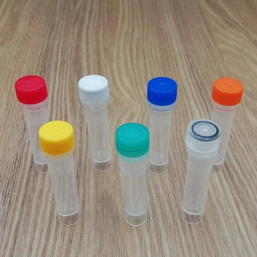 500pcs Laboratory 1.5ml Plastic freezer tube, cryovial with silicone gasket,Lab Frozen storage tube subpackage vial