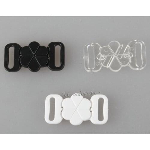 BIKINI CLIPS HOOK & SNAP PLASTIC CLASPS 10mm STRAP BRA FASTENER HABERDASHERY 60 SET