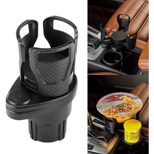 Car Dual Cup Holder Adjustable Stand Sunglasses Mobile Phone Organizer Drinking Bottle Bracket