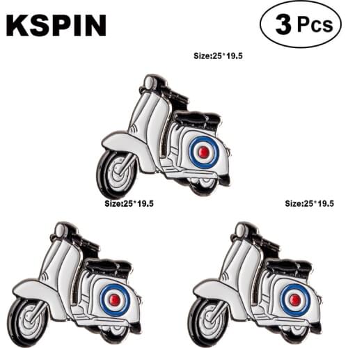 White Moto Lapel Pin Brooches Pins Flag badge Brooch Badges