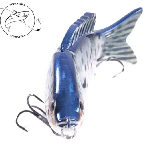 5Colors 9.5cm/22g Artificial Two Multi-section ABS Plastic Hard Bait 6# With Hook 3D Eyes Anti-corrosion Bionic Bait Fishing