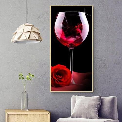 Pictures Canvas Painting Wall Wine With Glasses Canvas Prints Modern Painting Wall Art Paintings for Room and Kitchen Decoration