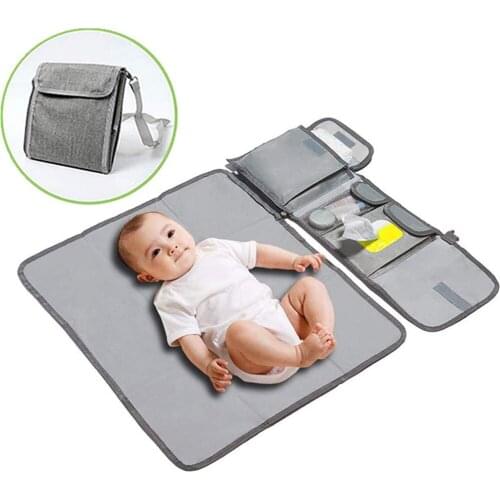New Baby Diaper Changing Pad Multi-Pockets Diaper Changing Mat Portable Changing Mat Waterproof Nappy Bag Toddler Care Products