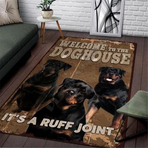 Rottweiler Dog Area Rug 3D Printed Rug Floor Mat Rug Non-slip Mat Dining Room Living Room Soft Bedroom Carpet 01