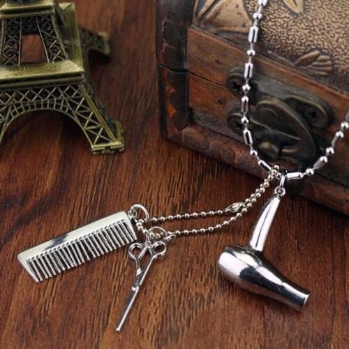 MQCHUN Creative Jewelry Neck lace Tools Hair Dryer/Scissor/Comb Pendants Necklace Barber Shop Hair Dresser Present Necklace-30