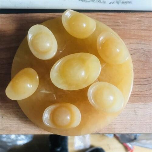 Crystal seven-star array of natural topaz ingot ornaments